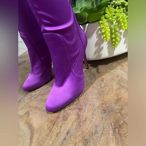 Aquazurra Satin over the knee boots size 38 (US size 7.5) NWT - Picture 5 of 16